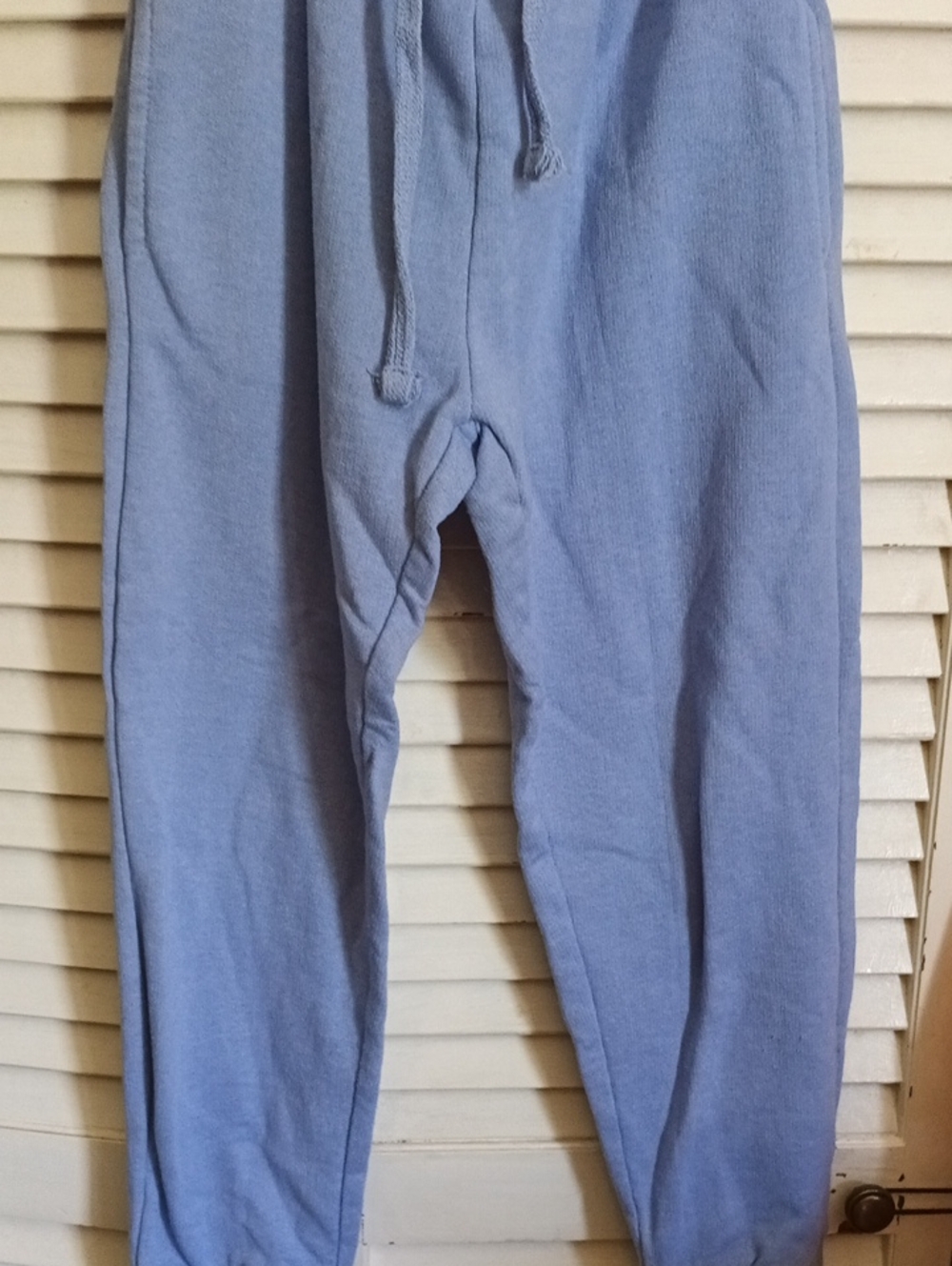 Kids Light Blue Fleece Jogger Sweatpants with Drawstring Waist